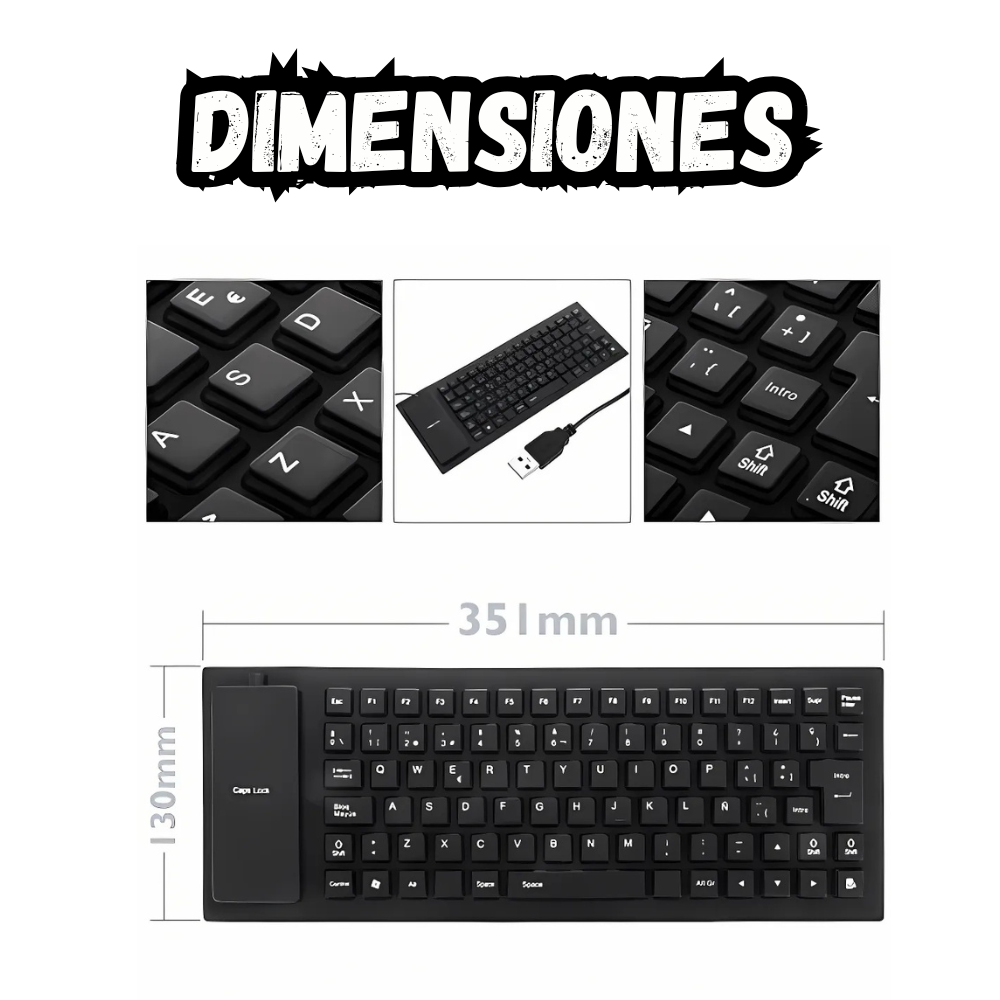 Teclado Alambrico De Silicona Flexible Usb Para computador