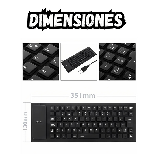 Teclado Alambrico De Silicona Flexible Usb Para computador