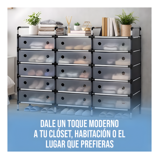 Zapatero Triple Con Tapa Anti Polvo Organizador Metálico