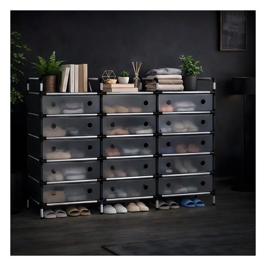 Zapatero Triple Con Tapa Anti Polvo Organizador Metálico