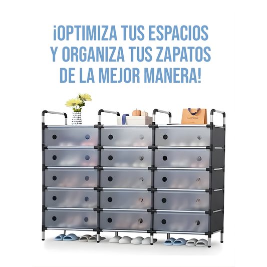 Zapatero Triple Con Tapa Anti Polvo Organizador Metálico