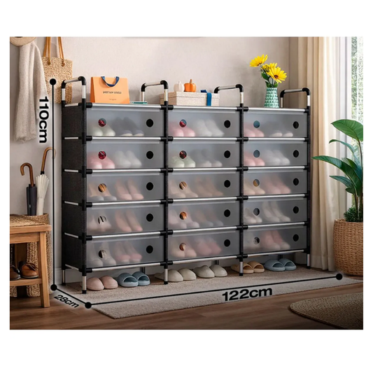 Zapatero Triple Con Tapa Anti Polvo Organizador Metálico