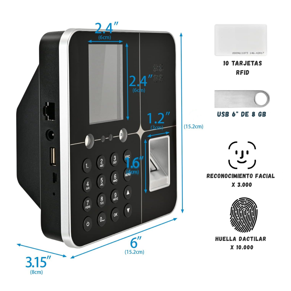 Sistema Acceso Biométrico 4 En 1 Reconocimiento Facial -card