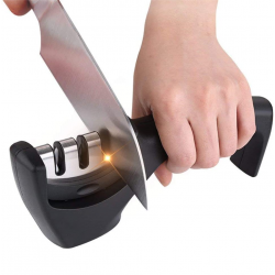 Afilador de Cuchillos De Cocina Acero y Cerámica 3 Etapas